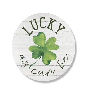 Lucky As Can Be Clover Whitewash Circle